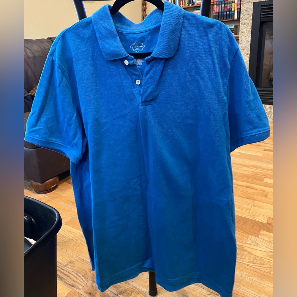 St. John’s Bay - L - blue short sleeved polo (#70)